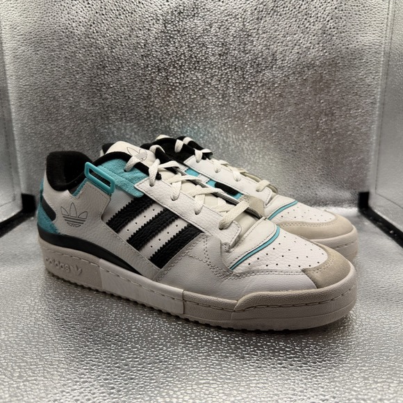 adidas Other - Size 10.5 Adidas‎ Forum Exhibit Low White Pulse Aqua Mens Sneaker Shoes GZ5390